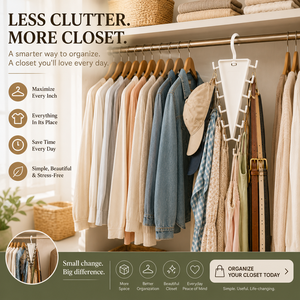 ๐ 12-Hook Rotating Closet Organizer โ Save Space & Keep Accessories Organized