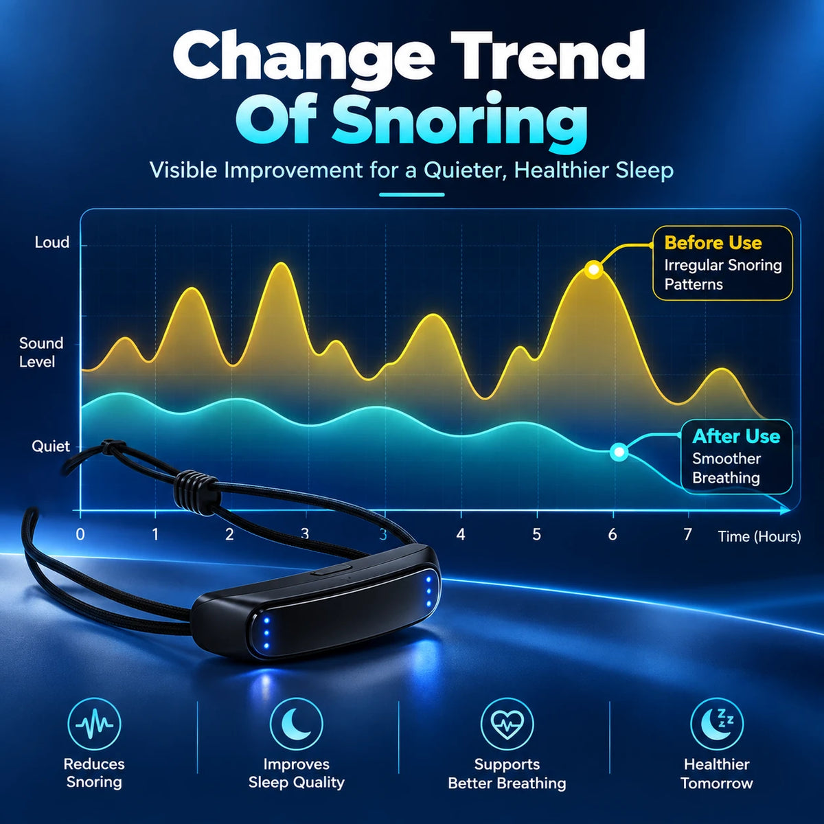 💤Micro Electric Noise Anti Snoring Device 😴✨Snore Less, Sleep More