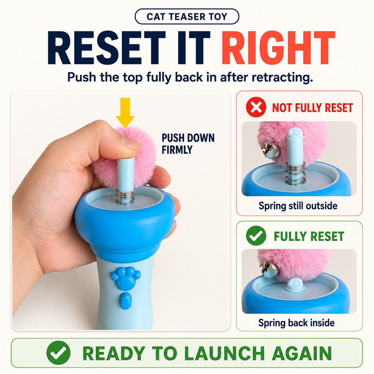 Electric Cat Wand Toy for Indoor Cats, 2026 New Interactive Automatic Retractable Cat Teaser with Plush Ball