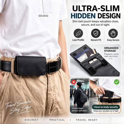 Anti-Theft Passport Pouch, Multifunctional Phone and ID Waist Pouch💳