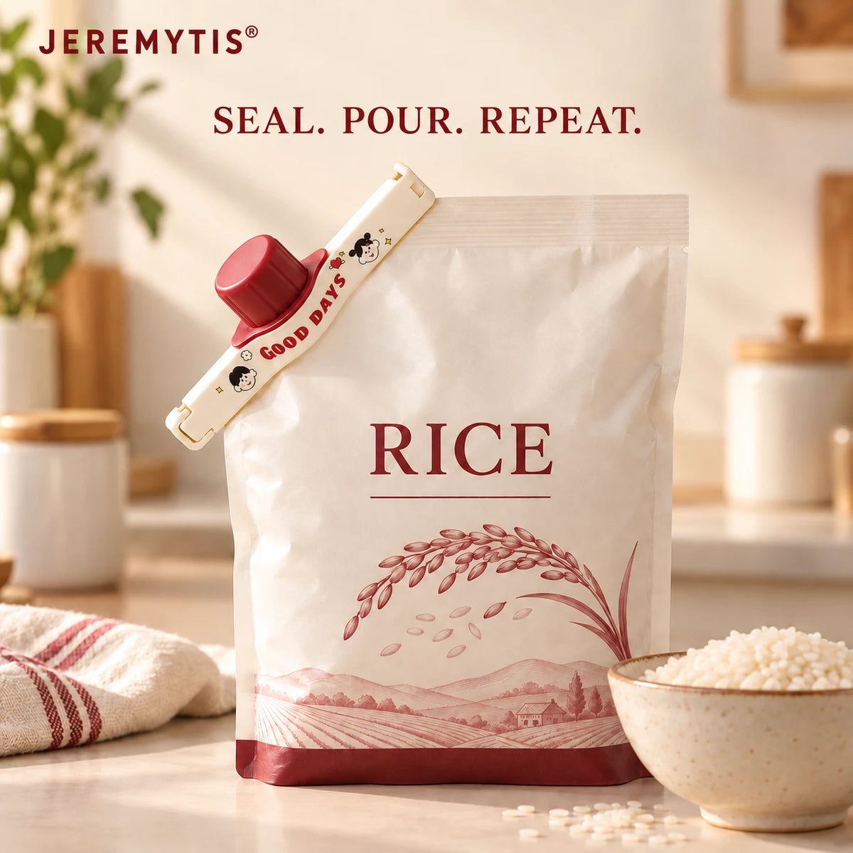 🛍️ Kitchen Sealing Clip — Moisture-Proof, Double Serration, Smooth Pouring