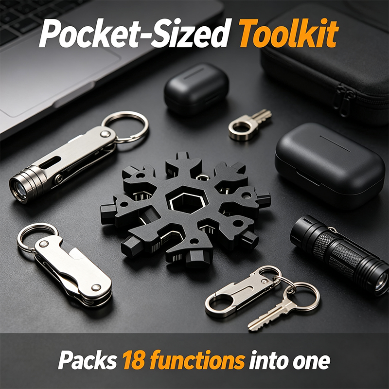 18-in-1 Snowflake Multi-tool Stainless Steel Portable Wrench All-in-One Screwdriver ❄️