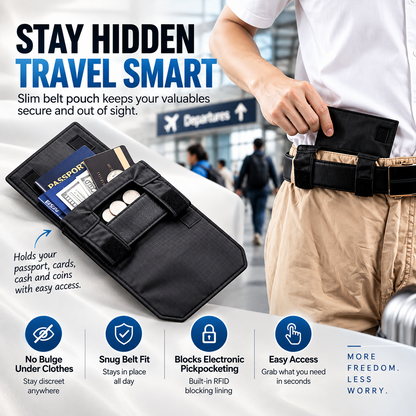 Anti-Theft Passport Pouch, Multifunctional Phone and ID Waist Pouch💳
