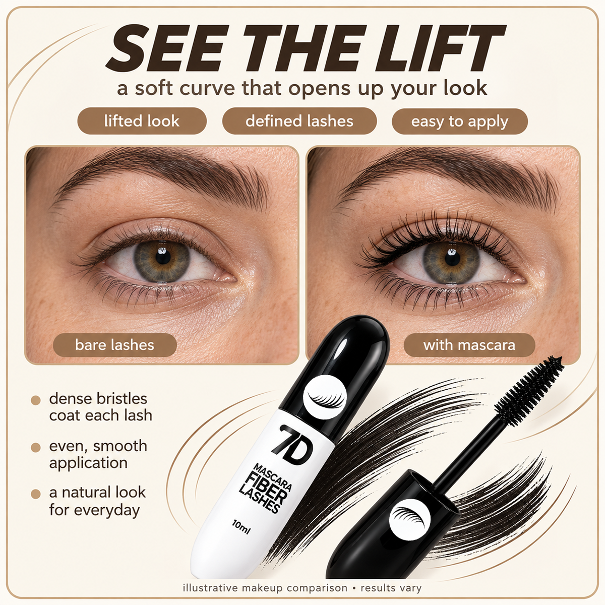 7D Silk Fiber Black Lengthening Mascara - Adult Beauty Makeup✨