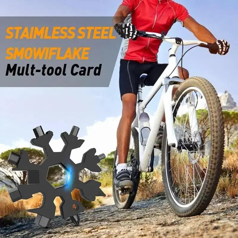 18-in-1 Snowflake Multi-tool Stainless Steel Portable Wrench All-in-One Screwdriver ❄️