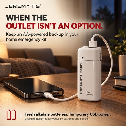 🔋 Emergency Phone Charger – AA Battery Powered USB Backup with LED Flashlight