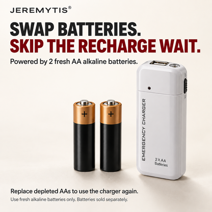 🔋 Emergency Phone Charger – AA Battery Powered USB Backup with LED Flashlight