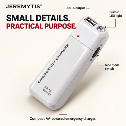 🔋 Emergency Phone Charger – AA Battery Powered USB Backup with LED Flashlight