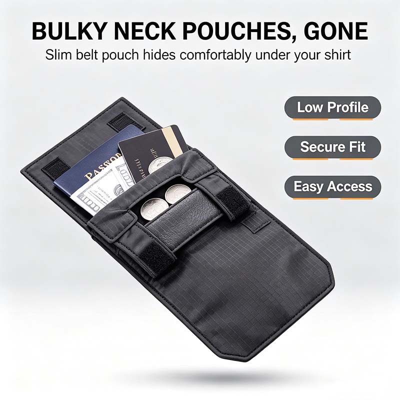 Anti-Theft Passport Pouch, Multifunctional Phone and ID Waist Pouch💳