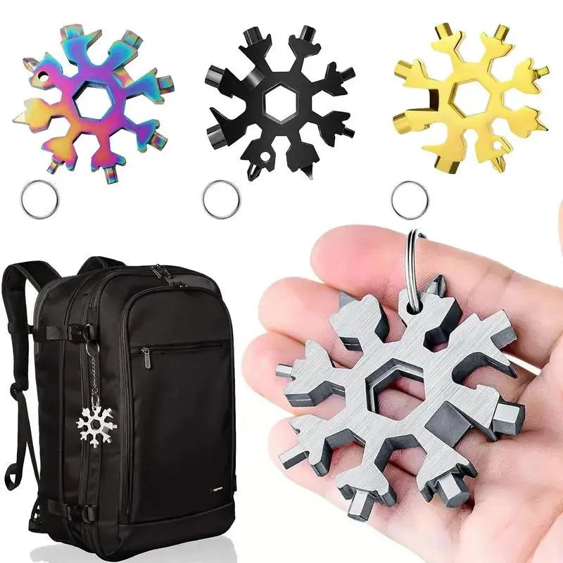 18-in-1 Snowflake Multi-tool Stainless Steel Portable Wrench All-in-One Screwdriver ❄️