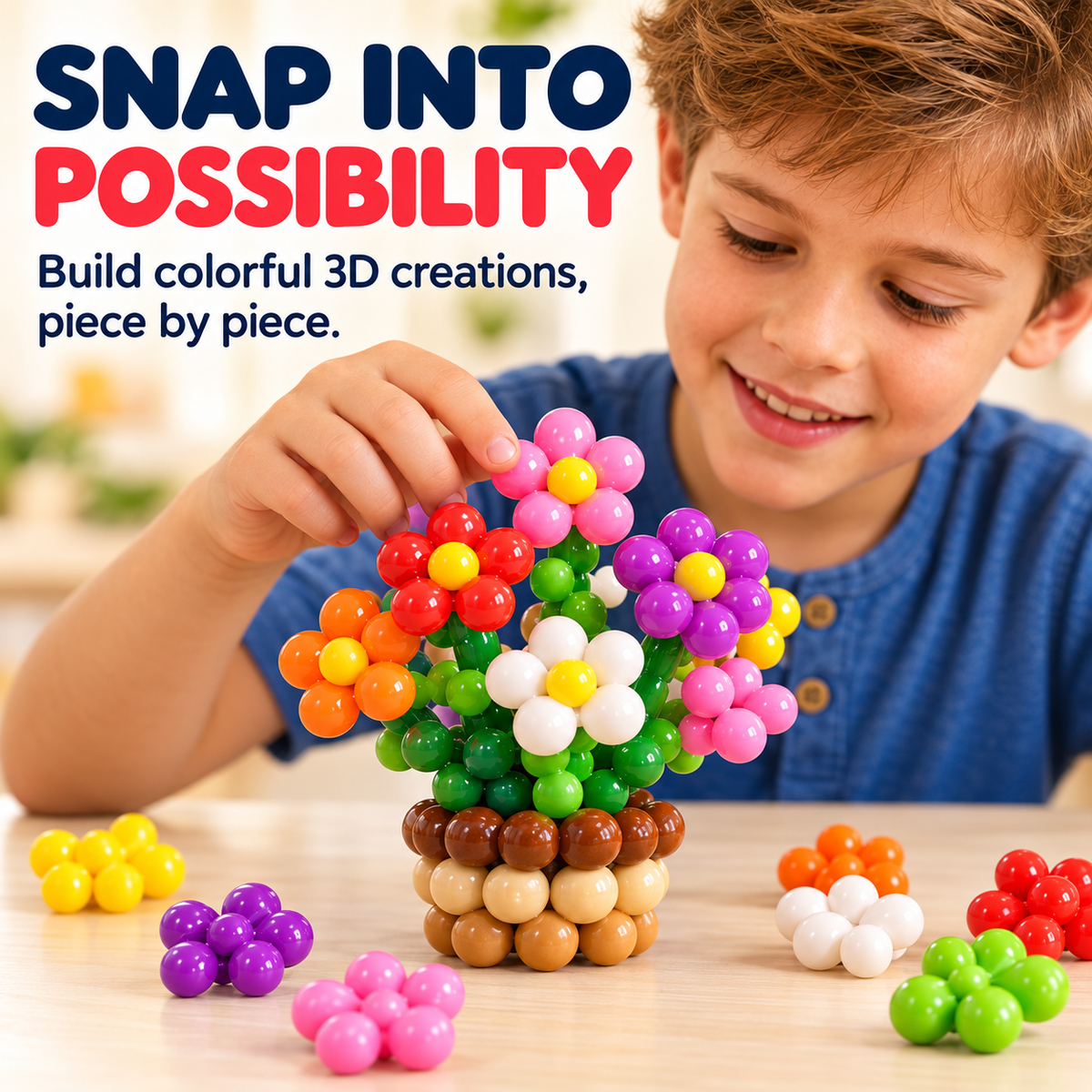 ❄️ LIMITED-TIME 50% OFF! 🧩 Kids 3D Interlocking Snowflake Building Blocks – Stable Build, Burr-free, Colorful ✨