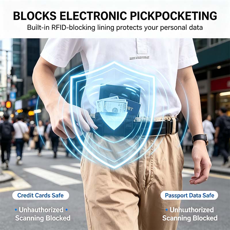 Anti-Theft Passport Pouch, Multifunctional Phone and ID Waist Pouch💳