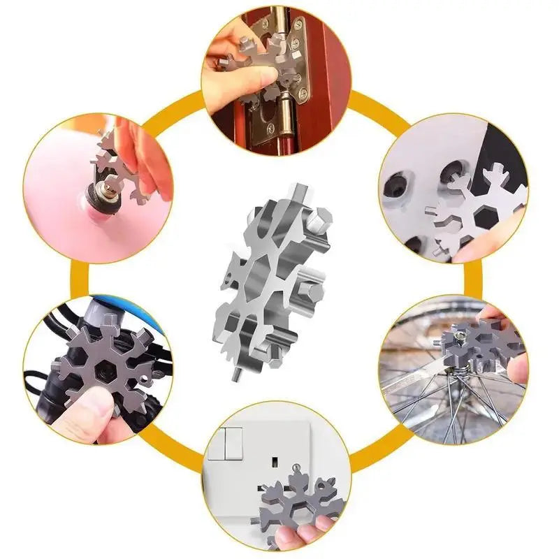 18-in-1 Snowflake Multi-tool Stainless Steel Portable Wrench All-in-One Screwdriver ❄️