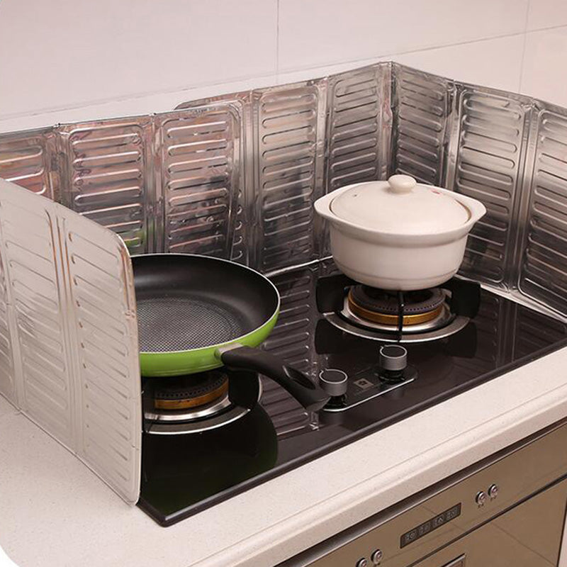 🍳50% OFF NOW! Kitchen Oil Splatter Guard Shield – Foldable Stove Wind Baffle, Heat‑Resistant Aluminum Foil Oil Splash Screen for Gas Stove Cooking