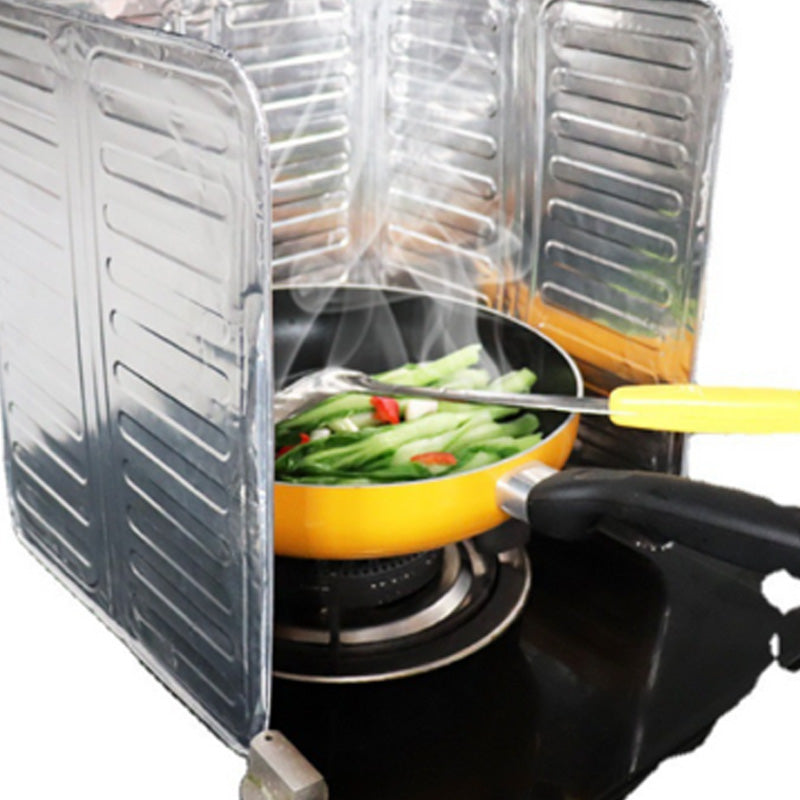 🍳50% OFF NOW! Kitchen Oil Splatter Guard Shield – Foldable Stove Wind Baffle, Heat‑Resistant Aluminum Foil Oil Splash Screen for Gas Stove Cooking