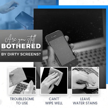 📢📢Buy 2 Get 1 Free !! ⏰2-in-1 Screen Cleaner & Microfiber Cloth: Spray & Wipe, No Residue, Portable