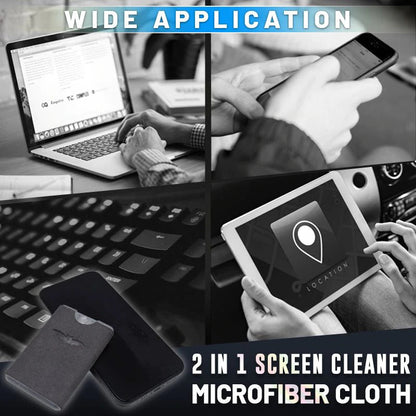 📢📢Buy 2 Get 1 Free !! ⏰2-in-1 Screen Cleaner & Microfiber Cloth: Spray & Wipe, No Residue, Portable